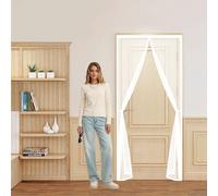 Mosquitera Puerta Magnética 100 x 205 cm Transpirables Antimosquitos, Sin Taladros, Magnético Automático, Con Velcra, Cortina Antimosquitos Se Cierra para Ventanas y Balcón, Blanco