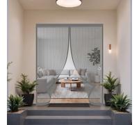 Mosquitera Puerta Magnética 100 x 210 cm Proteger a su Familia Cortina Mosquitera Puerta Exterior Mantiene El Aire Fresco para Exterior, de Balcón/Patio, Gris