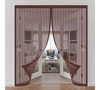 Mosquitera Puerta Magnética 100 x 210 cm Proteger a su Familia Cortina Mosquitera Puerta Exterior Mantiene El Aire Fresco para Puertas Metálicas, Puertas de Rv, Marrón