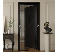 Mosquitera Puerta Magnetica 100 x 245 cm Antimosquito con Imanes Cierre Automático Mosquitera Ventana Magnetica Fácil Instalación sin Taladrar para Puertas de Salón Balcón Corredor, Negro