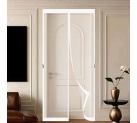 Mosquitera Puerta Magnetica 100 x 320 cm Transpirables Antimosquitos Anti-Insectos sin Taladros con Cinta Cortina Mosquiteras para Puerta para Salón Balcón Corredor Patio, Blanco