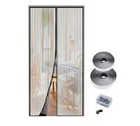 Mosquitera puerta magnética 100x210cm con autoadhesivo para marco, mosquitera puerta con cierre automático con imán fijación en marco con autoadhesivo sin tornillos fácil instalación (100x210cm)