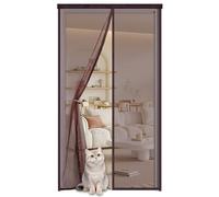 Mosquitera Puerta Magnetica 100x225cm,Mosquiteras Magneticas Para Puertas, Cortina Antimoscas de Malla Antimosquitos con Iman, Ideales para Puertas Correderas de Salones y Balcones,Marrón