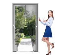 Mosquitera Puerta Magnetica 101 x 180 cm Varios Tallas Mosquitera Puerta Magnetica Transpirables, Antimosquitos para Puertas de Balcón O Terraza, Gris