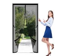 Mosquitera Puerta Magnetica 101 x 182 cm Varios Tallas Mosquitera Puerta Magnetica Transpirables, Antimosquitos para Puertas de Balcón O Terraza, Negro