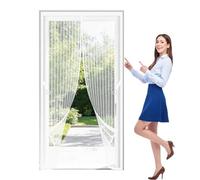 Mosquitera Puerta Magnetica 101 x 230 cm Varios Tallas Mosquitera Puerta Magnetica Transpirables, Antimosquitos para Puertas de Balcón O Terraza, Blanco