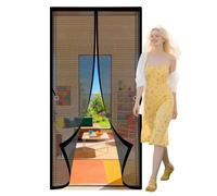 Mosquitera Puerta Magnetica 101 x 261 cm Varios Tallas Cortina Antimosquitos Resistente para Puertas Cortina de Sala de Estar Balcón Corredera de Patio, Negro