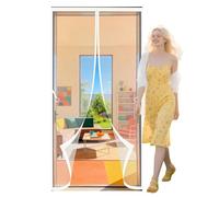 Mosquitera Puerta Magnetica 101 x 277 cm Varios Tallas Cortina Antimosquitos Resistente para Puertas Cortina de Sala de Estar Balcón Corredera de Patio, Blanco