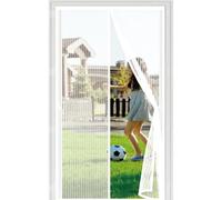 Mosquitera Puerta Magnetica 105 x 215 cm Cierre Automático con Imanes y Pesos, Taladrar Fácil de Instalar Mantiene Cortina Magnética para Puerta Proteger a su Familia, Blanco