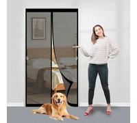 Mosquitera Puerta Magnetica 107 x 222 cm sin Taladrar Cortina Mosquitera Exterior Cierre Automático Ventanasmagnetica para La Sala de Estar Del Balcón, Negro