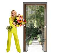 Mosquitera Puerta Magnetica 107 x 255 cm Fácil de Instalar, No Requiere Herramientas Cortina Mosquitera Magnética Puertas Resistente para Puertas de Salón Balcón Corredor, Gris