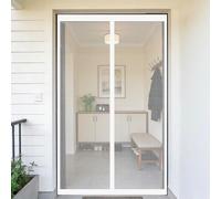 Mosquitera Puerta Magnetica 110 x 125 cm Junta Magnética de Arriba a Abajo, sin Taladrar, Transpirables, Resistente Al Viento Cortina Magnética Puerta para Exterior, Blanco