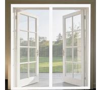 Mosquitera Puerta Magnetica 110 x 125 cm Junta Magnética de Arriba a Abajo, sin Taladrar, Transpirables, Resistente Al Viento Cortinas Mosquiteras para Puerta Exterior, Blanco