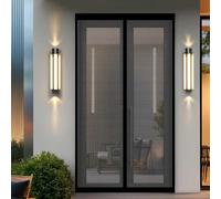 Mosquitera Puerta Magnética 110 x 130 cm Junta Magnética de Arriba a Abajo, sin Taladrar, Transpirables, Resistente Al Viento Cortinas Antimosquitos para Puerta Exterior, Negro