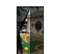 Mosquitera Puerta Magnética 110 x 160 cm Transpirables Antimosquitos, Sin Taladros, Magnético Automático, Con Velcra, El Mosquitera Magnético para Ventanas y Balcón, Negro