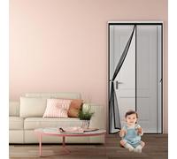 Mosquitera Puerta Magnetica 110 x 170 cm Cierre Automático Cortina Mosquitera Puerta Exterior Fácil Instalación sin Taladrar para Dormitorio Cocina, Correderas Garaje, Negro