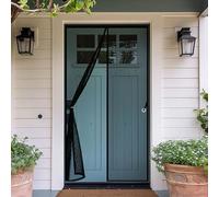 Mosquitera Puerta Magnetica 110 x 180 cm Cierre Automático, Que Entre Aire Fresco Mosquiteras de Ventanas Fácil Instalación sin Taladrar para Dormitorio Sala de Puerta, Negro