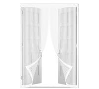 Mosquitera Puerta Magnética 110 x 208 cm Mosquitera Magnetica Transpirables, Antimosquitos Magnética para Puerta Mantiene El Aire Fresco para Salón Dormitorio, Blanco
