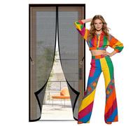 Mosquitera Puerta Magnetica 110 x 210 cm Varios Tallas Fly Curtains for Door Resistente para Puerta Del Balcón, Patio, Negro