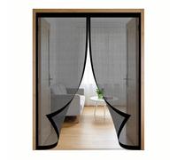 Mosquitera Puerta Magnética 110 x 230 cm Junta Magnética de Arriba a Abajo, sin Taladrar, Transpirables, Resistente Al Viento Cortina Puerta para Exterior, Negro
