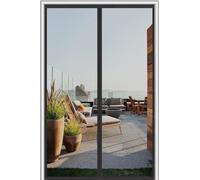 Mosquitera Puerta Magnetica 110x180 cm,Cortina Mosquitera Puerta Exterior con potente cierre magnético,No es necesario taladrar，Malla fina,Negro