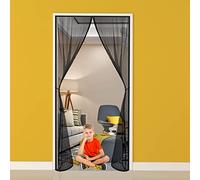 Mosquitera Puerta Magnetica, 110x185cm Mosquitera Magnética Anti-Viento/Antimosquitos/Anti-Rasgaduras, para Puerta de Sala/Balcón/Pati (Negra)