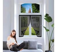 Mosquitera Puerta Magnetica 115 x 135 cm Cierre Automático, Protección Insectos, Resistente a La Rotura Cortinas Mosquiteras para Puertas para Correderas, Garaje O Patio, Negro