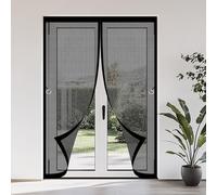 Mosquitera Puerta Magnética 115 x 206 cm Mosquitera Magnetica Transpirables, Antimosquitos Cortina Puerta Exterior Varios Tallas para Salón Dormitorio, Negro