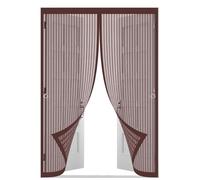 Mosquitera Puerta Magnética 118 x 210 cm Mosquitera Magnetica Transpirables, Antimosquitos Magnética para Puerta Mantiene El Aire Fresco para Salón Dormitorio, Marrón