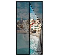 Mosquitera Puerta Magnetica, 120 x 185 cm Mosquiteras a Medida Magnética Automático Con Durable para Puertas Cortina de Sala de Estar la Puerta, 黑色