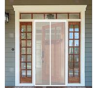 Mosquitera Puerta Magnetica 120 x 235 cm Cierre Automático, sin Taladrar Cortina Magnética Fácil de Instalar, Antimosquitos, Malla Fina Corredera de Patio, Blanco