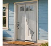 Mosquitera Puerta Magnética 120 x 235 cm Transpirables, Antimosquitos Cortina Mosquitera Puerta Exterior Se Cierra Automáticamente para Exterior, de Balcón/Patio, Gris