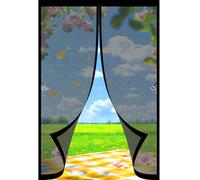 Mosquitera Puerta Magnética 123 x 210 cm Mosquiteras Magneticas Se Cierra Automáticamente Mosquitera Magnética para Puerta Varios Tallas para Puertas Patio, Puertas de Rv, Negro