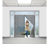 Mosquitera puerta magnetica, 125x200cm Cortina Mosquiteras Magnética de Malla Anti-insectos para Puertas con Sellado Automático para Sala de Estar, Patio, Balcón (Negra)