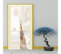 Mosquitera Puerta Magnetica 127 x 210 cm Cierre Automático, Instalación sin Taladrar, Tallas Múltiples Cortina Magnética de Puerta a Prueba para Balcón, Cocina, Dormitorio, Blanco