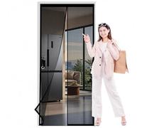 Mosquitera Puerta Magnetica 130 x 160 cm con Imanes, Cierra Automáticamente Cortinas Mosquiteras Fácil de Instalar, Antimosquitos, Malla Fina para Garaje O Patio, Negro