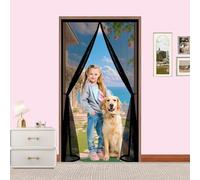 Mosquitera Puerta Magnetica 130 x 170 cm sin Taladrar, Fácil de Instalar, Cierre Automático Cortinas Mosquiteras para Puerta Exterior de Balcón Patio, Negro