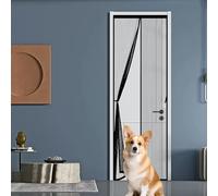 Mosquitera Puerta Magnetica 130 x 175 cm Cierre Automático, Que Entre Aire Fresco Mosquiteras de Ventanas Fácil Instalación sin Taladrar para Correderas, Garaje O Patio, Negro