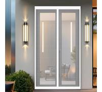 Mosquitera Puerta Magnética 130 x 175 cm Junta Magnética de Arriba a Abajo, sin Taladrar, Transpirables, Resistente Al Viento Cortinas Antimosquitos para Puerta Exterior, Blanco