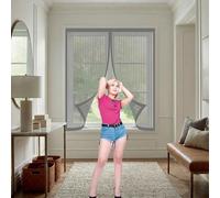 Mosquitera Puerta Magnetica 132 x 167 cm Cierre Magnético, sin Necesidad de Taladrar, Que Entre Aire Fresco Cortina Magnética para Puertas para Dormitorio Sala de Puerta, Gris