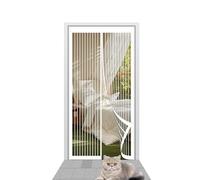 Mosquitera Puerta Magnetica 132 x 214 cm sin Taladrar Fácil de Instalar Cortina Magnetica Mosquitera Mantiene El Aire Fresco para Puerta Del Balcón Puerta Patio, Blanco