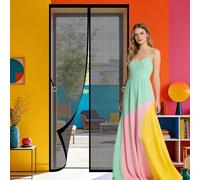 Mosquitera Puerta Magnetica 132 x 231 cm Se Cierra Automáticamente Fly Curtains for Door Fácil Instalación sin Taladrar para Puerta Exterior de Balcón Patio, Negro