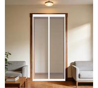Mosquitera Puerta Magnetica 135 x 140 cm Junta Magnética de Arriba a Abajo, sin Taladrar, Transpirables, Resistente Al Viento Cortina Mosquiteras para Puerta Corredera, Blanco