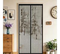 Mosquitera Puerta Magnetica 135 x 210 cm Cierre Automático Protección Contra Insectos Cortina Mosquitera Magnética Fácil de Instalar para Puerta Exterior de Balcón Patio, Negro