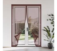 Mosquitera Puerta Magnética 135 x 212 cm Mosquitera Magnetica Transpirables, Antimosquitos Cortina Puerta Exterior Varios Tallas para Salón Dormitorio, Marrón