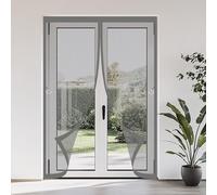 Mosquitera Puerta Magnética 135 x 218 cm Mosquitera Magnetica Transpirables, Antimosquitos Cortina Puerta Exterior Varios Tallas para Salón Dormitorio, Gris