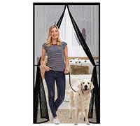 Mosquitera Puerta Magnetica, 135 x 245 cm Corredera Cortina Mosquitera Magnética, Mantiene el Aire Fresco para PuertaCortina Puerta Exterior de Balcón/Patio, Negro
