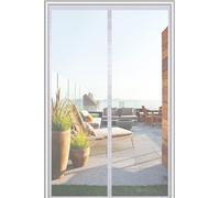 Mosquitera Puerta Magnetica 135x140 cm,Cortina Mosquitera Puerta Exterior con potente cierre magnético,No es necesario taladrar，Malla fina,Blanco