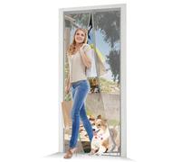 Mosquitera Puerta Magnética 135x230, JOY2SEE Mosquiteras para Puertas Gris, Proteger a su Familia