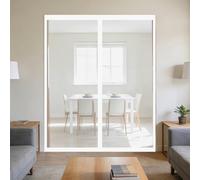 Mosquitera Puerta Magnética 136 x 270 cm Junta Magnética de Arriba a Abajo, sin Taladrar, Transpirables, Resistente Al Viento Cortina Puerta para Exterior, Blanco